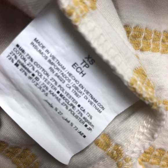 Mustard Embroidered striped wooden button tee - Picture 3 of 5